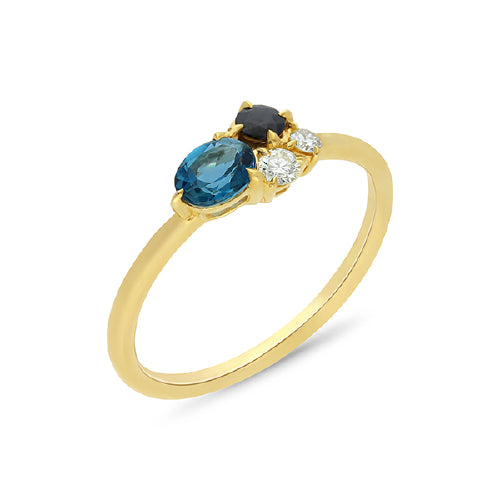 9ct Sapphire & Diamond ring