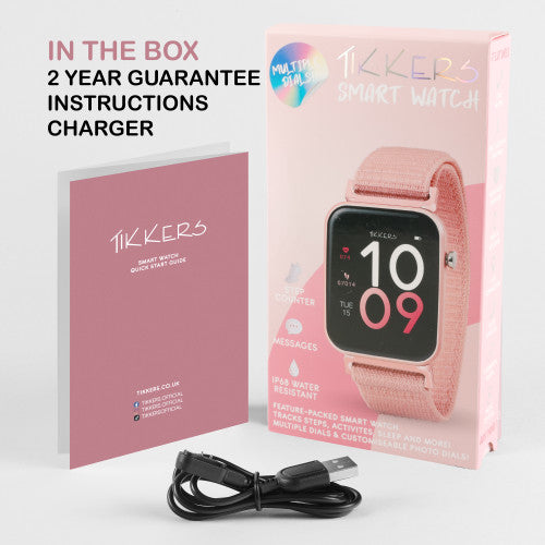 Tikkers Smart Watch - Velcro Pink