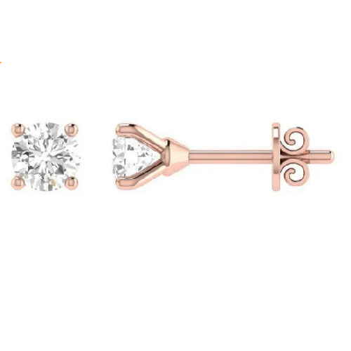 9ct rose gold diamond studs