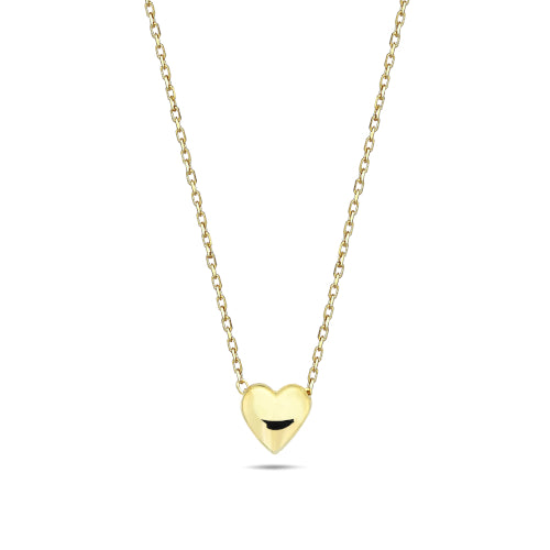 9ct Puff Heart Necklace