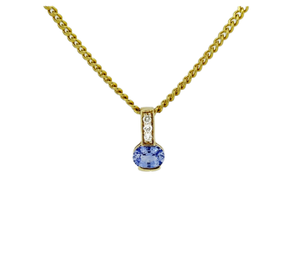 9ct Ceylon Sapphire & Diamond pendant