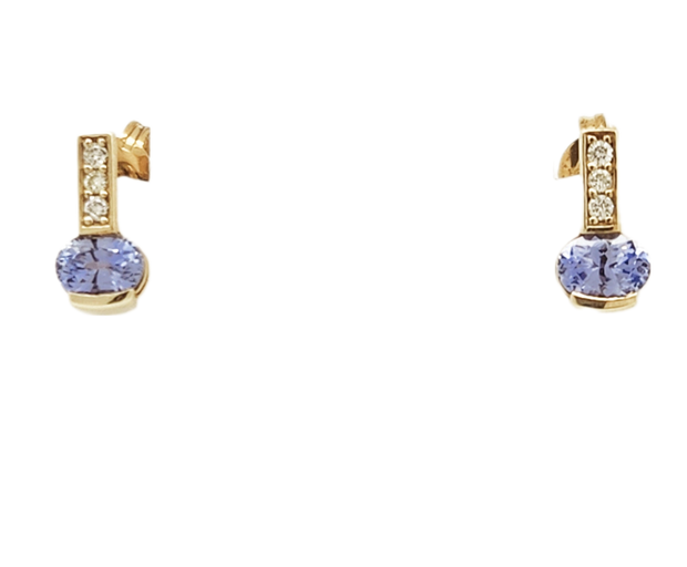 9ct Ceylon Sapphire & Diamond earrings.