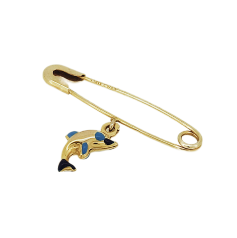 9ct dolphin charm brooch