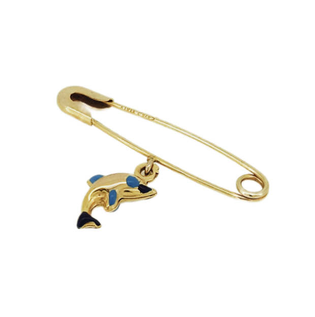 9ct dolphin charm brooch