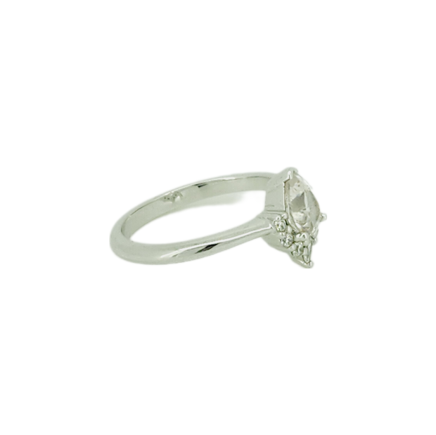 9ct White sapphire and Diamond ring