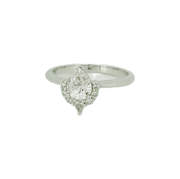 9ct White sapphire and Diamond ring