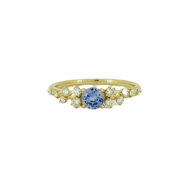 9ct Ceylon Sapphire & Diamond ring