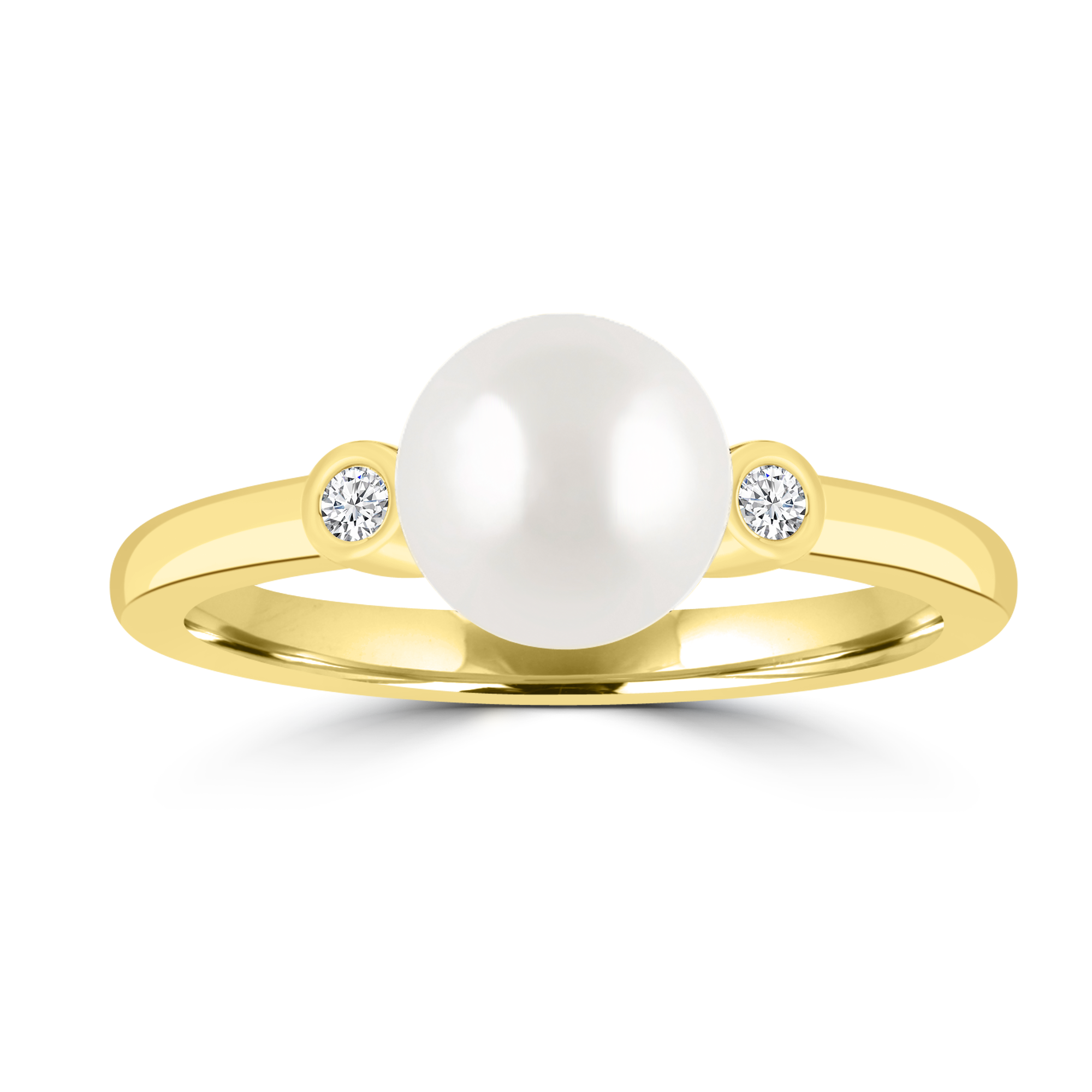 9ct Pearl & Lab Diamond Dress Ring