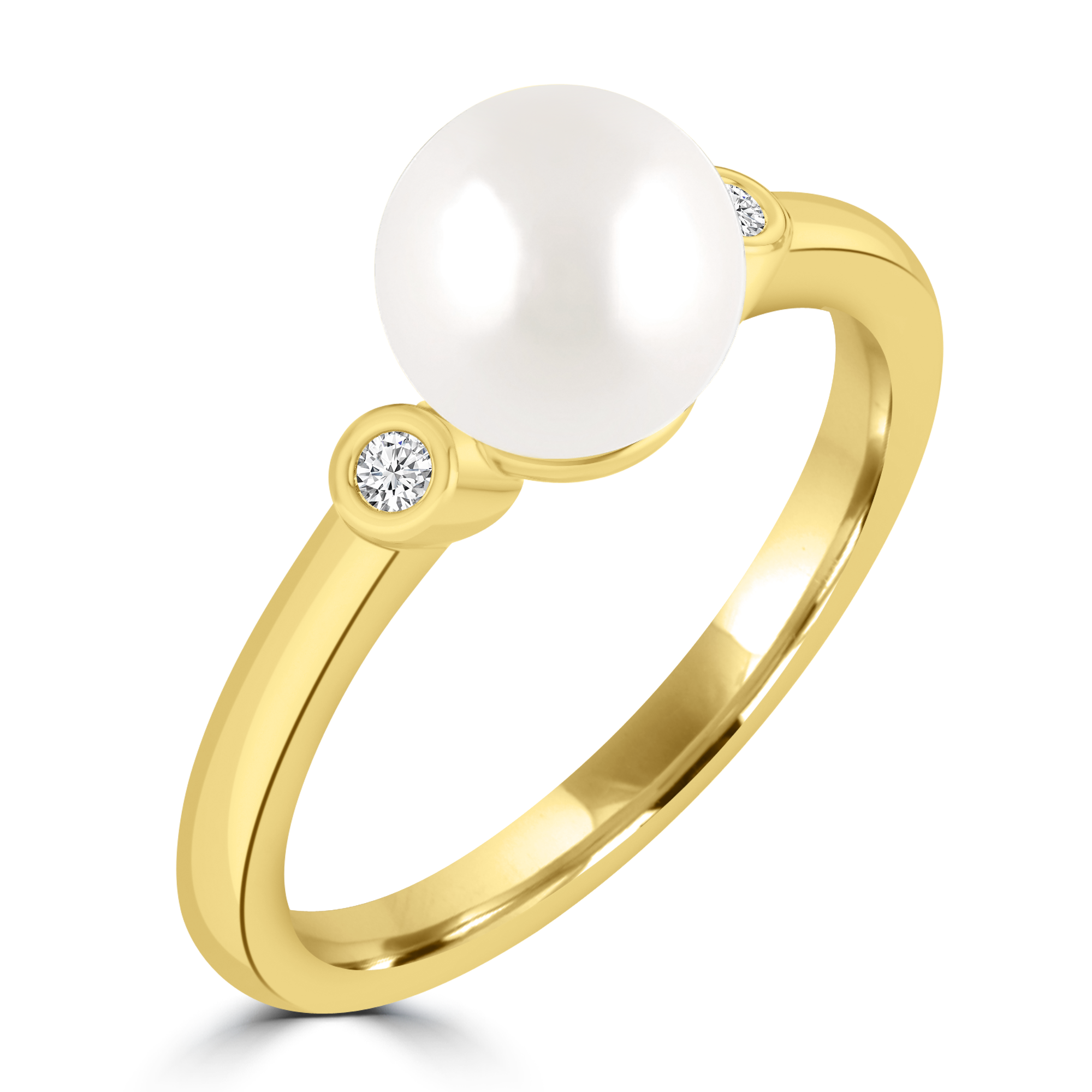 9ct Pearl & Lab Diamond Dress Ring