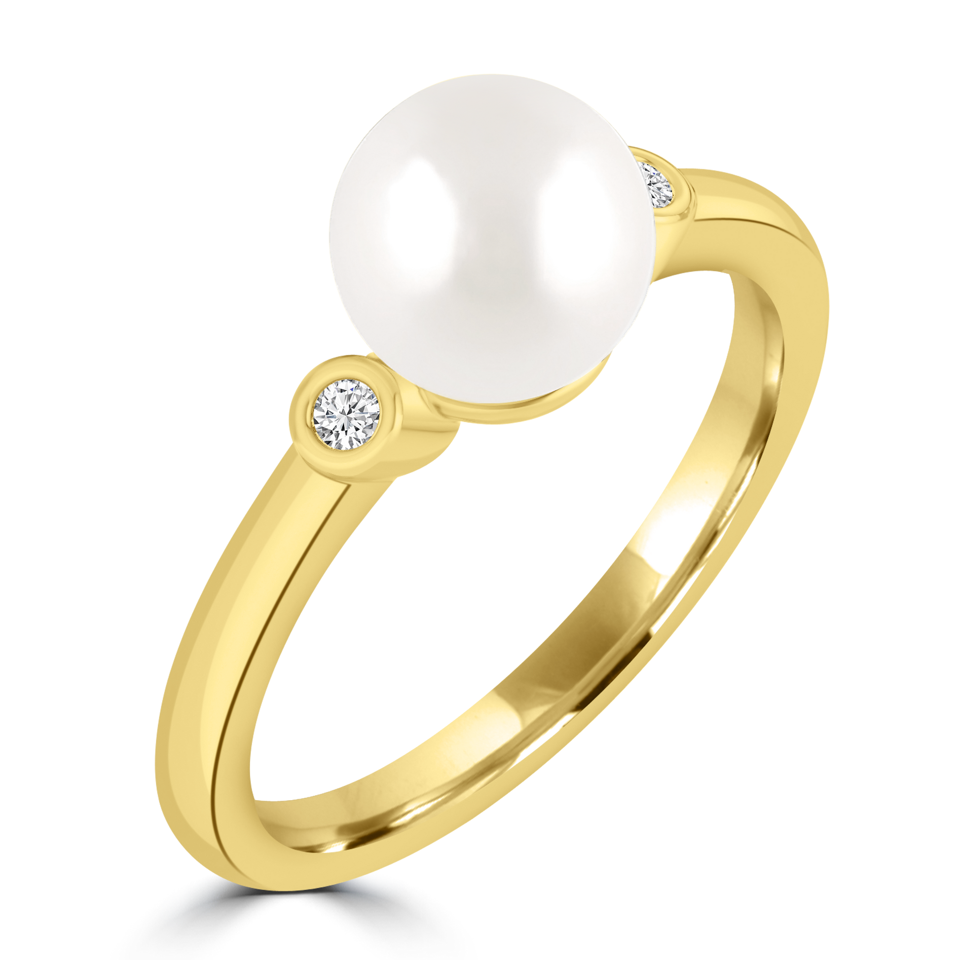 9ct Pearl & Lab Diamond Dress Ring