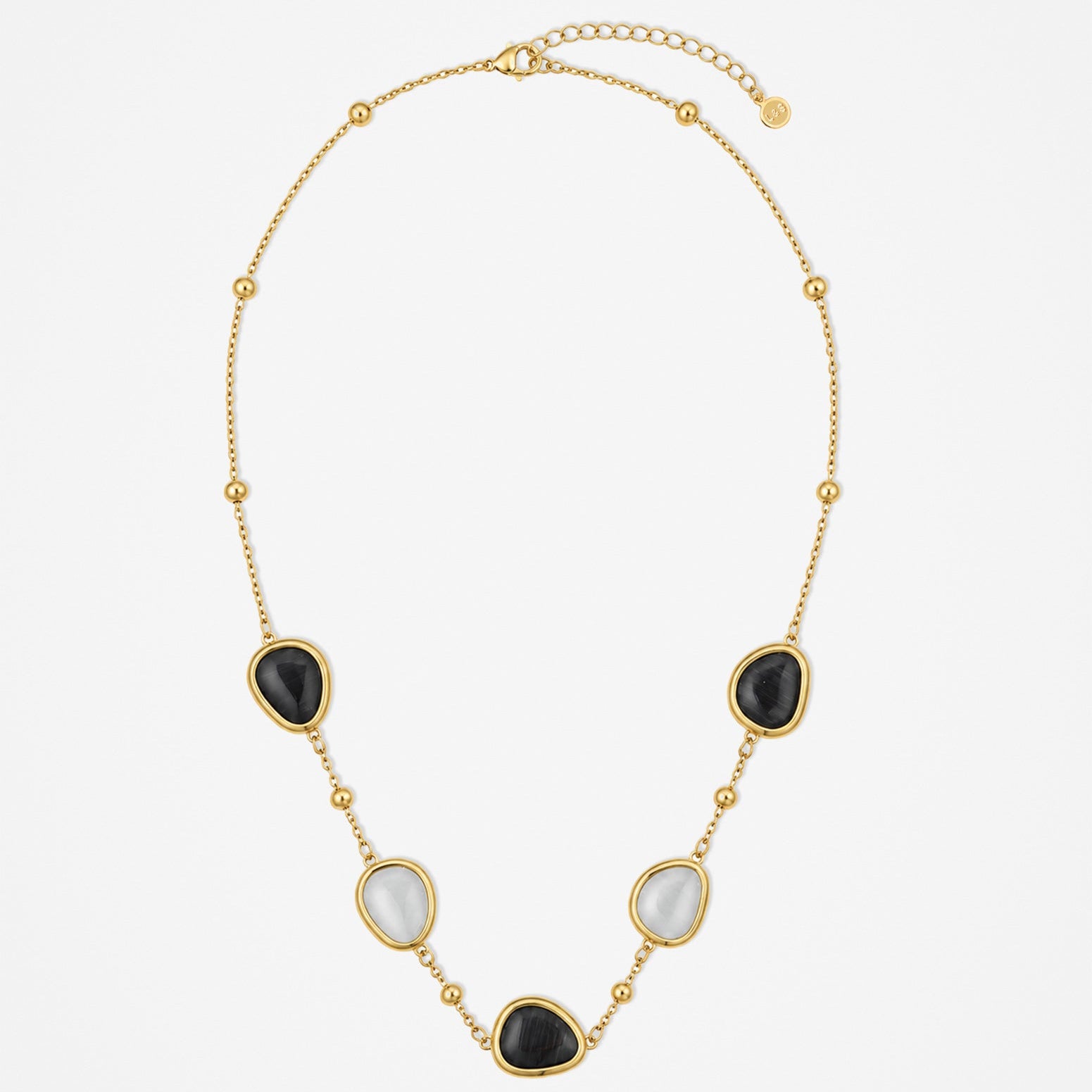 Via Resin Black & White Necklace