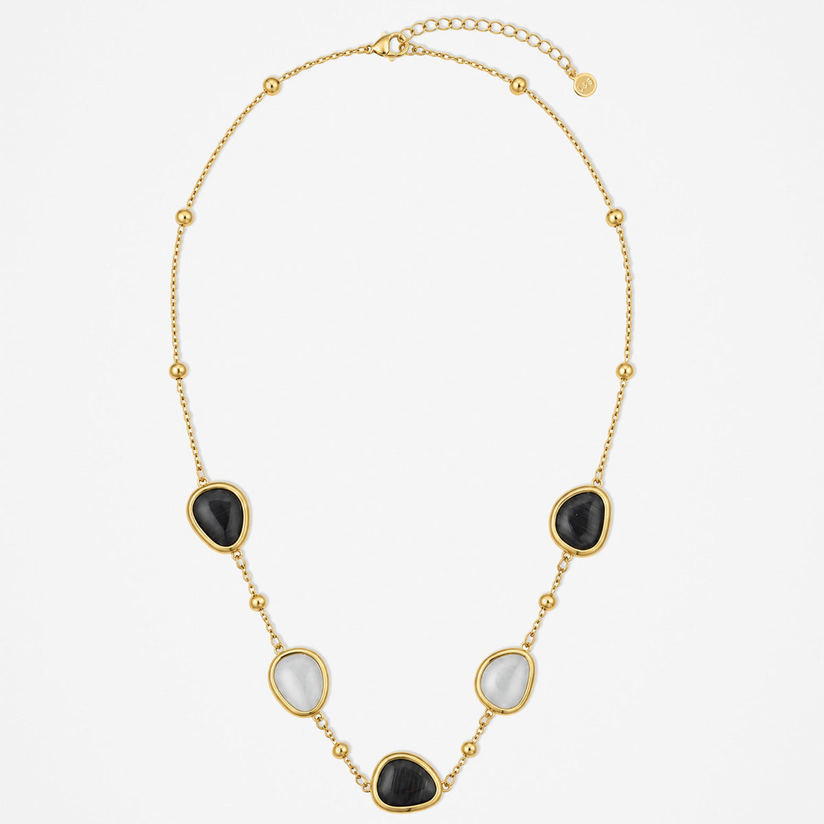 Via Resin Black & White Necklace