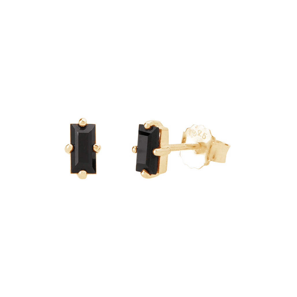 Baguette Studs Black Spinel