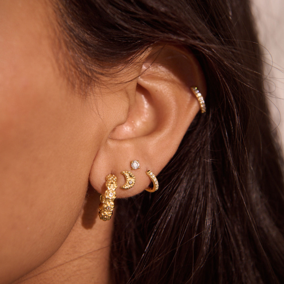 Night Sky Star Hoops