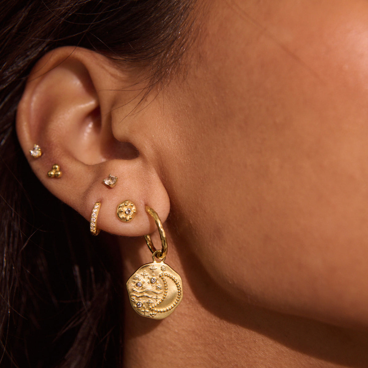 Night Sky Studs Gold