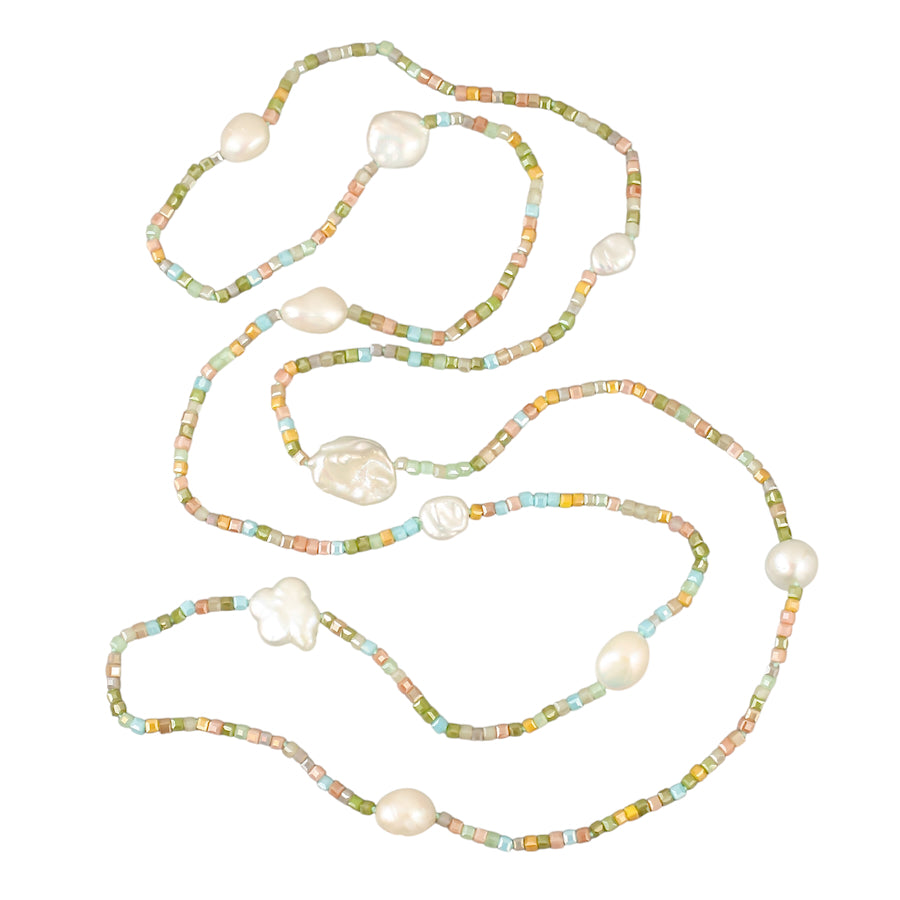 Faceted Crystals And Pearl Necklace