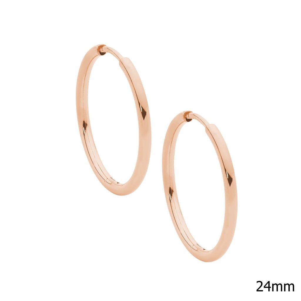 Steel 24mm Hoop Earrings