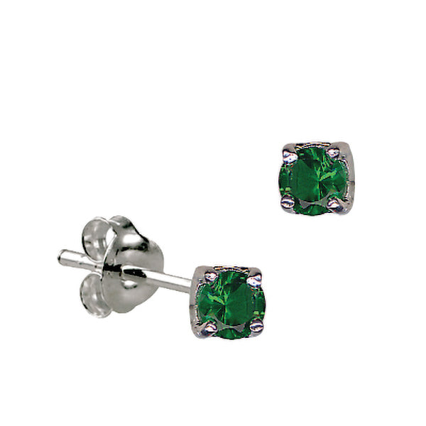 Sterling silver green CZ studs