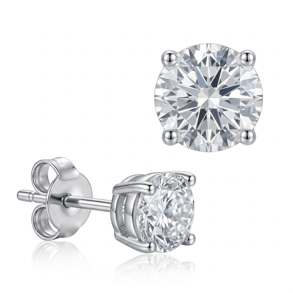 Sterling Silver Cz 5mm Studs