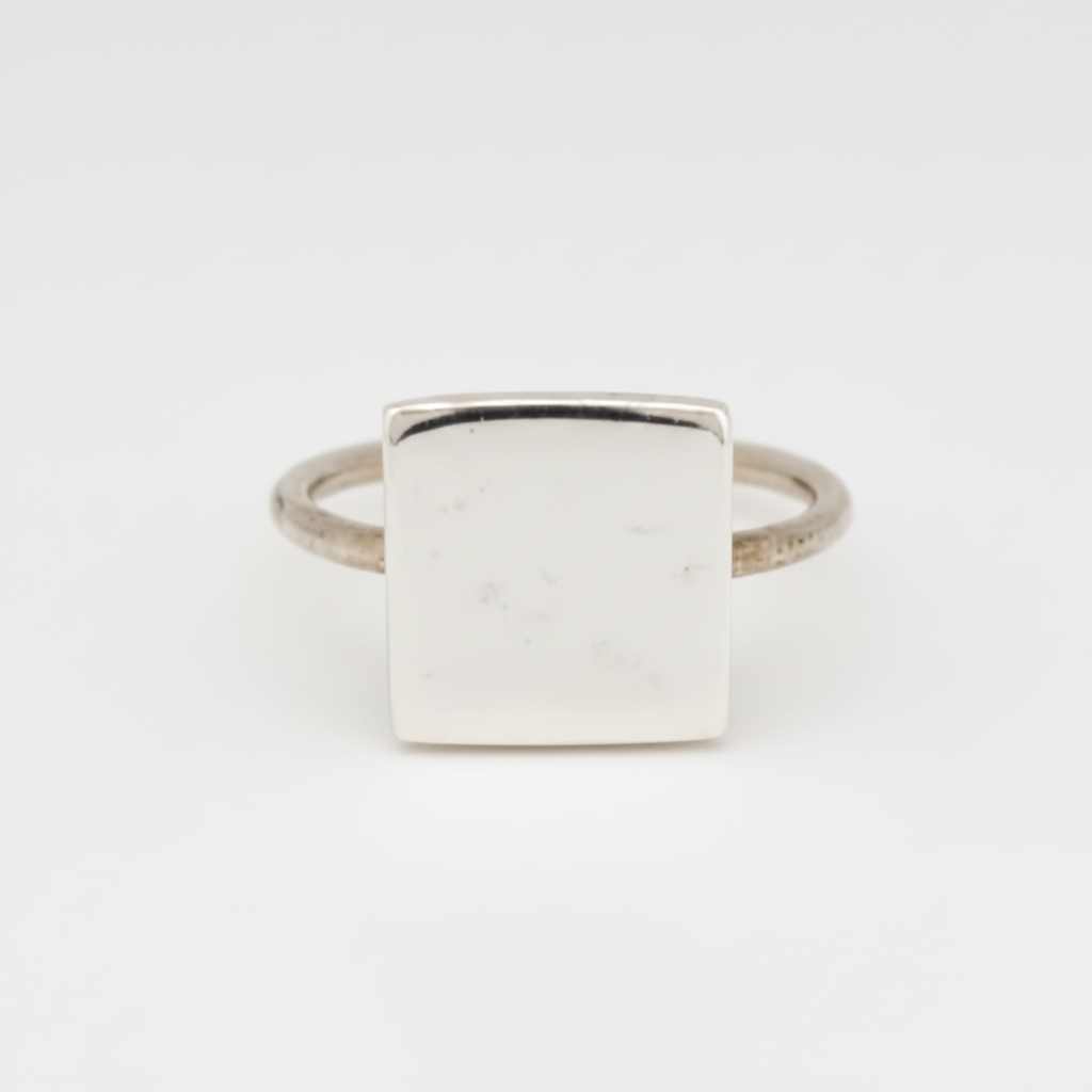 Sterling silver square signet ring