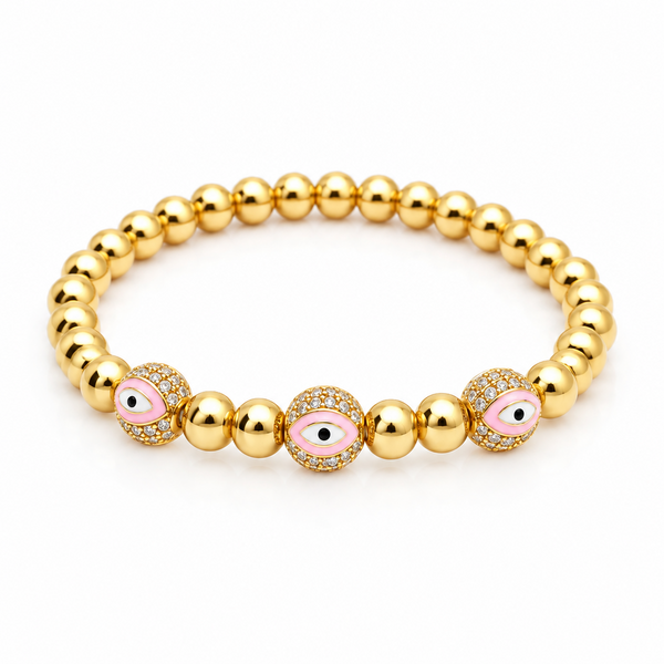 Steel Evil Eye Stretch Braclet