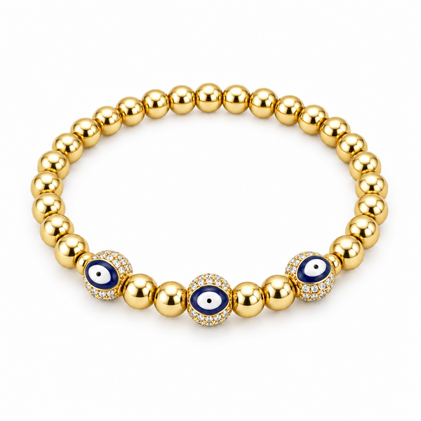 Steel Evil Eye Stretch Bracelet