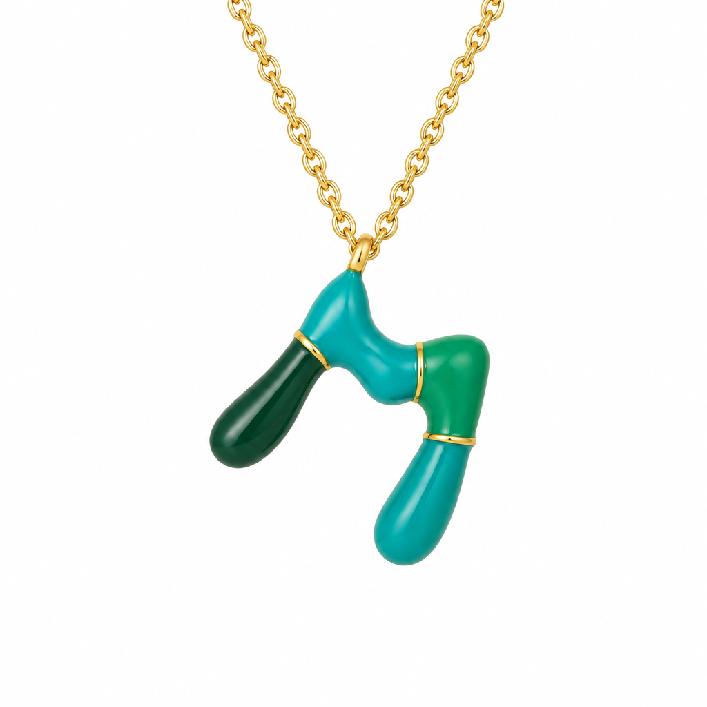 Charm Bar Kids Coloured Bubble Letter Necklaces