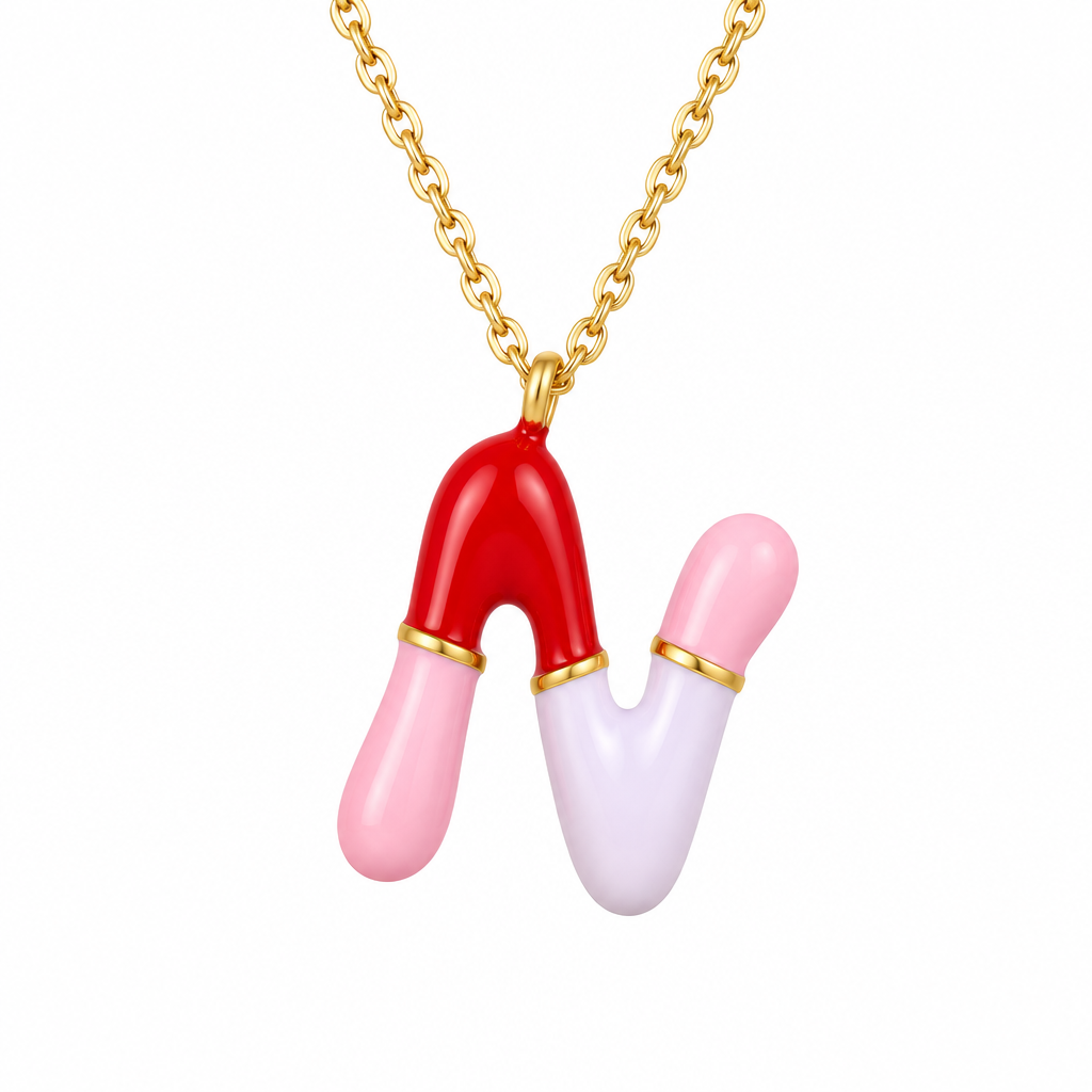 Charm Bar Kids Coloured Bubble Letter Necklaces