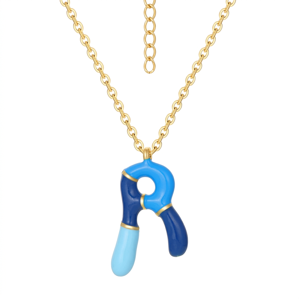 Charm Bar Kids Coloured Bubble Letter Necklaces