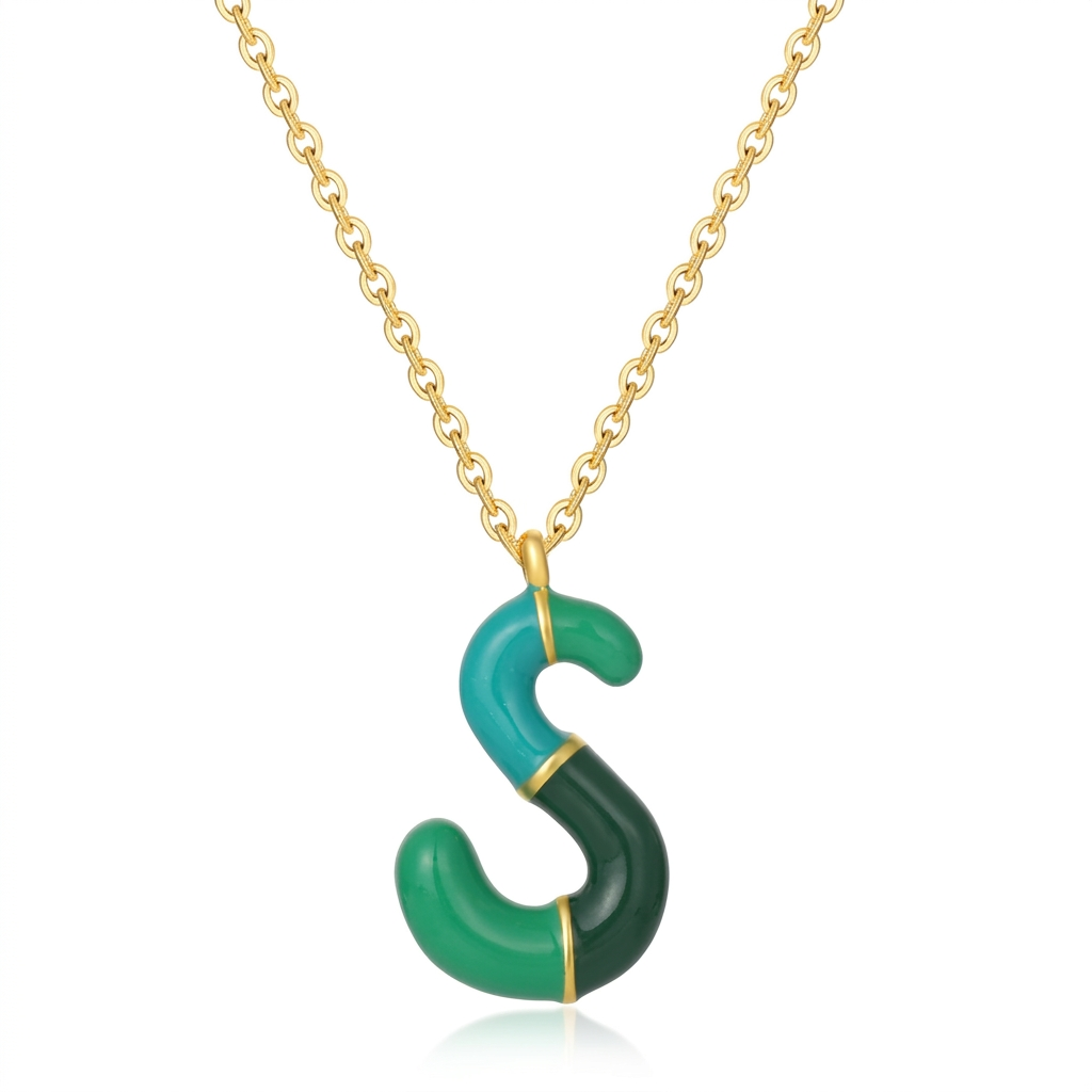Charm Bar Kids Coloured Bubble Letter Necklaces