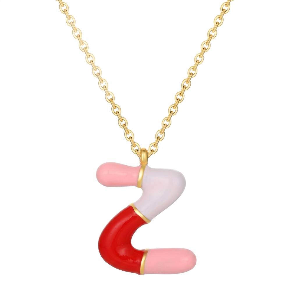 Charm Bar Kids Coloured Bubble Letter Necklaces