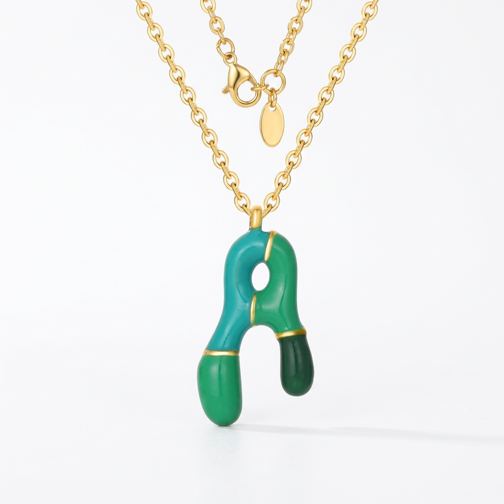 Charm Bar Kids Coloured Bubble Letter Necklaces