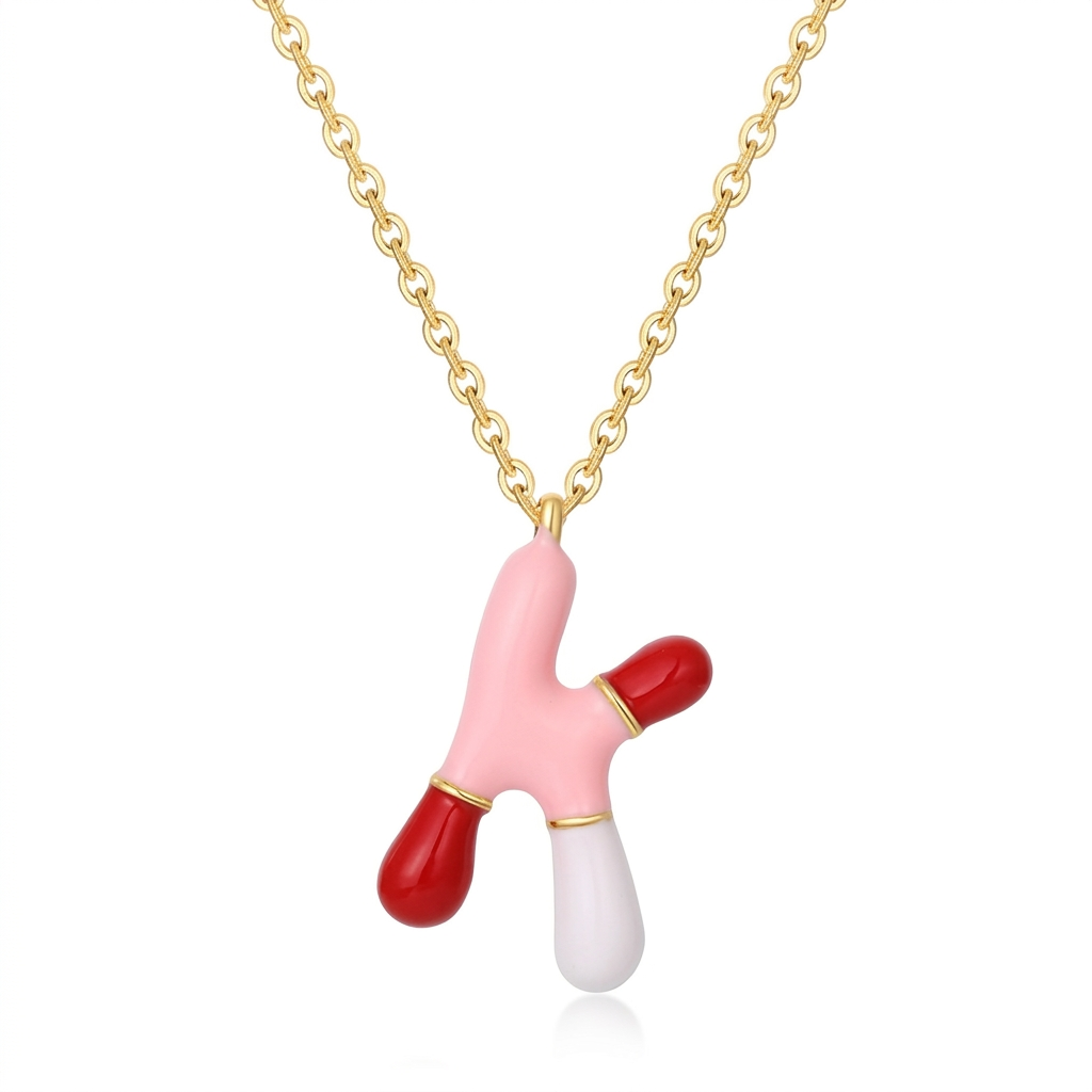 Charm Bar Kids Coloured Bubble Letter Necklaces