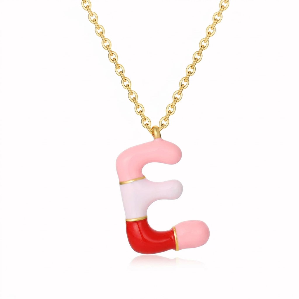 Charm Bar Kids Coloured Bubble Letter Necklaces