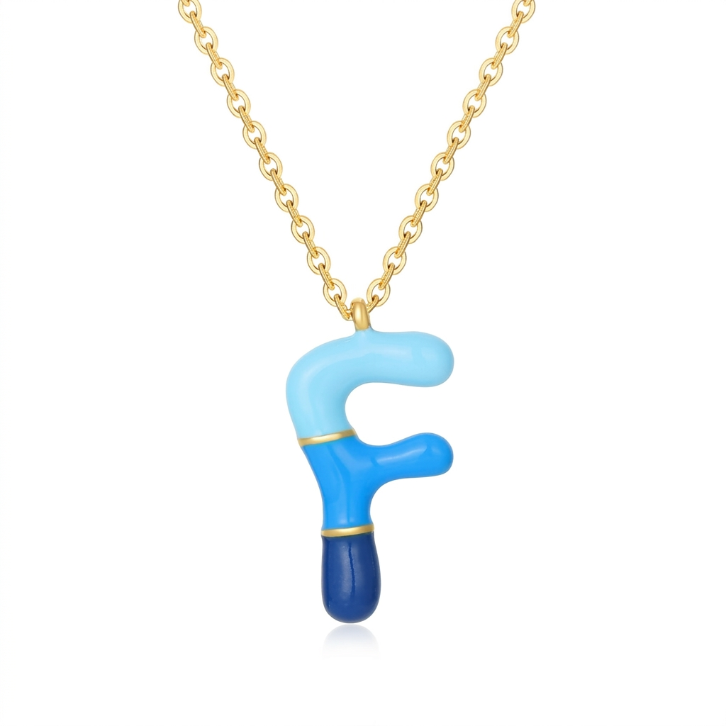 Charm Bar Kids Coloured Bubble Letter Necklaces