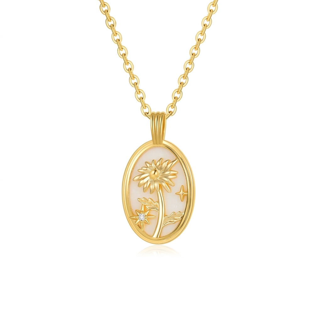 December Mop Birthflower Necklace