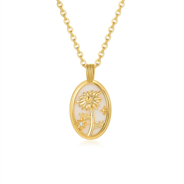 December Mop Birthflower Necklace