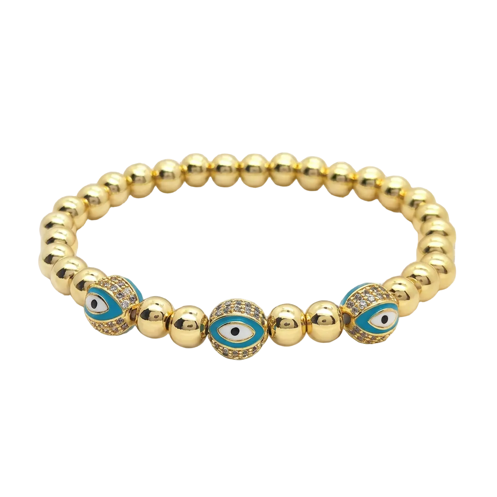 Steel Evil Eye Stretch Braclet