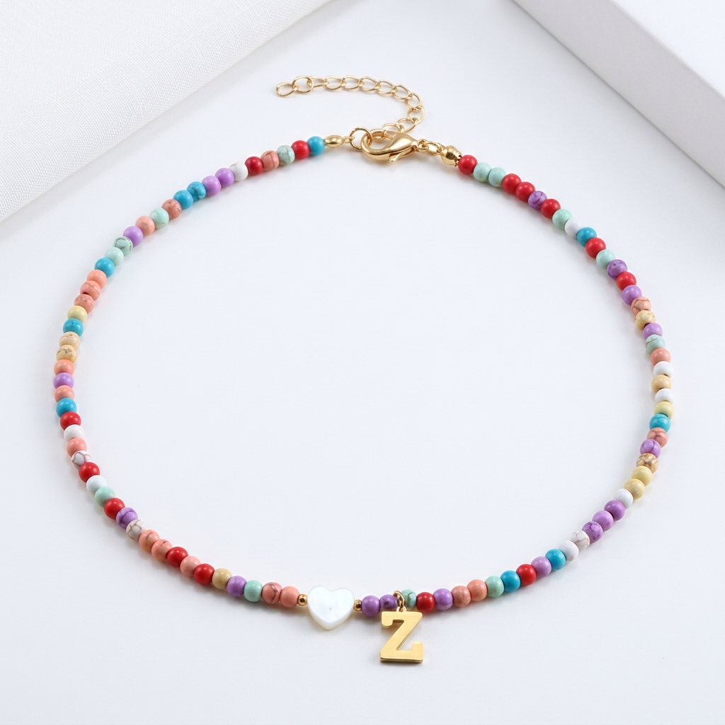 Beaded Initial Necklace