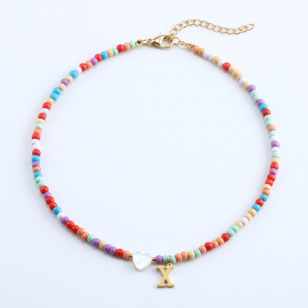 Beaded Initial Necklace