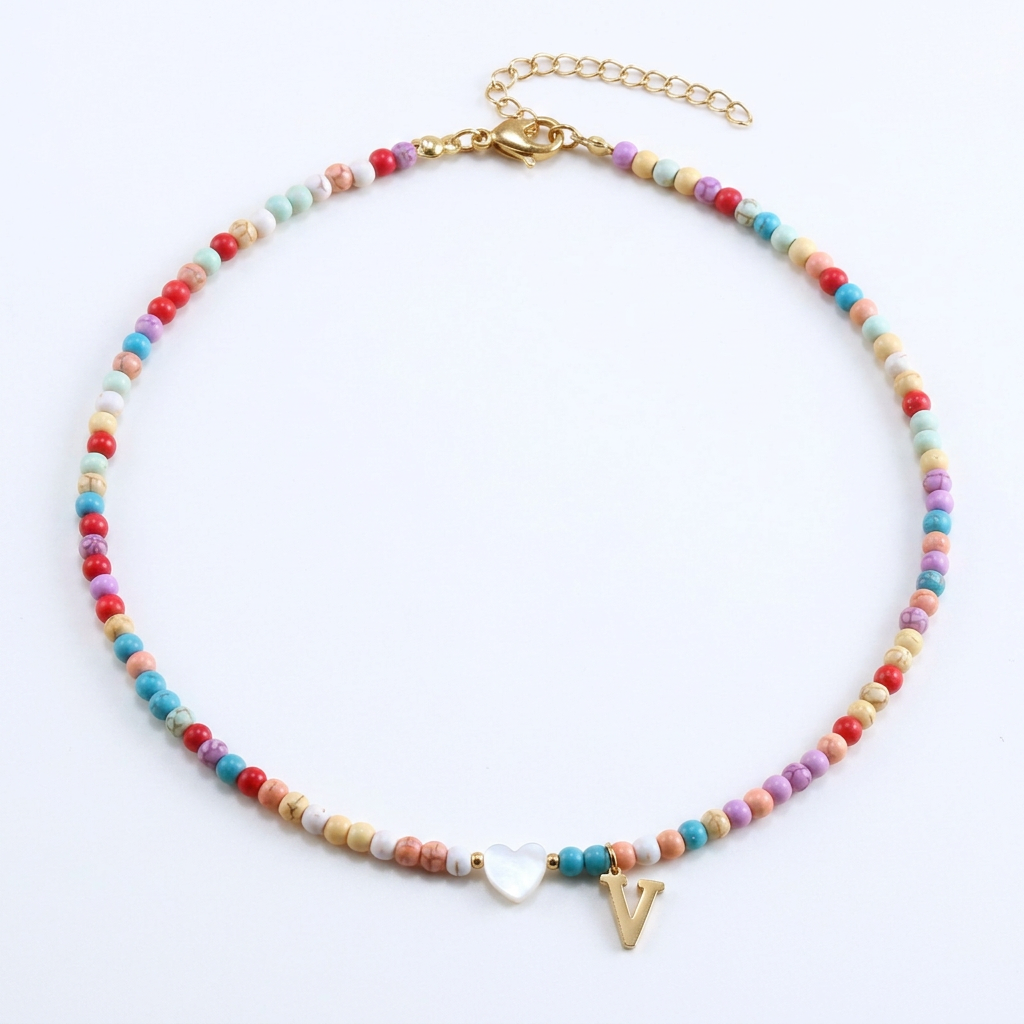 Beaded Initial Necklace