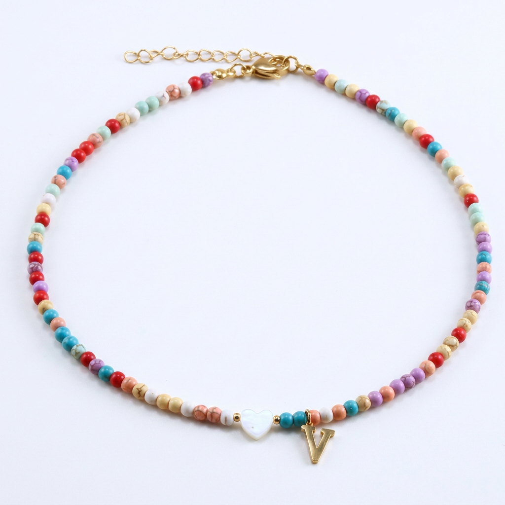 Beaded Initial Necklace
