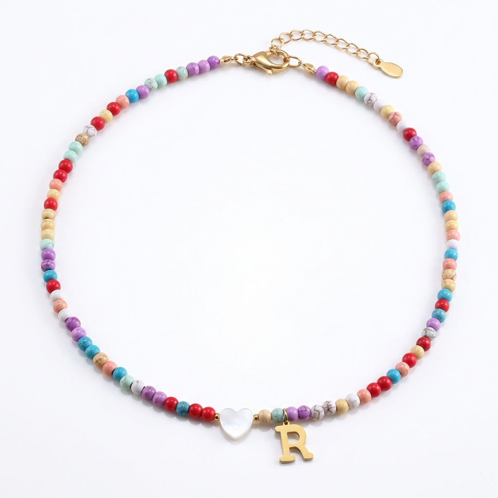 Beaded Initial Necklace