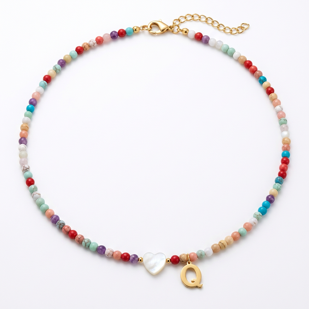 Beaded Initial Necklace