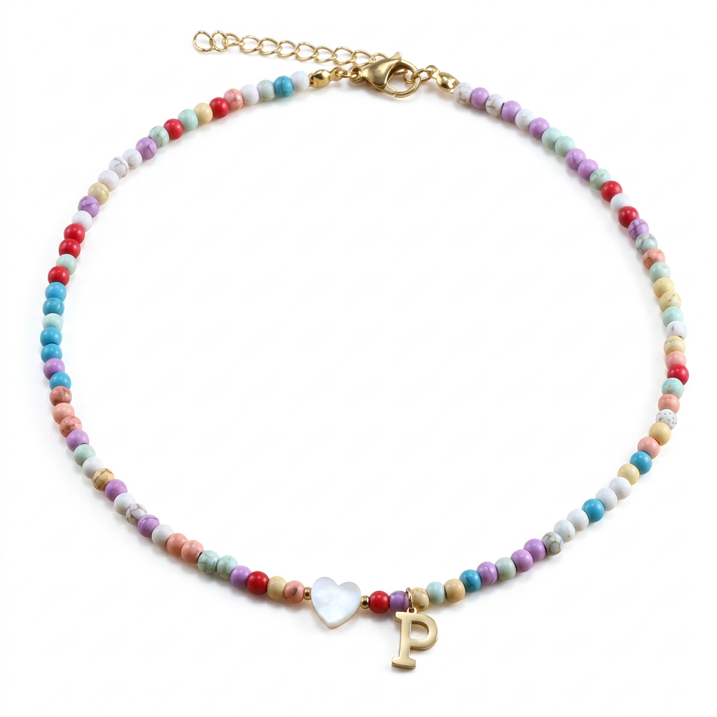 Beaded Initial Necklace