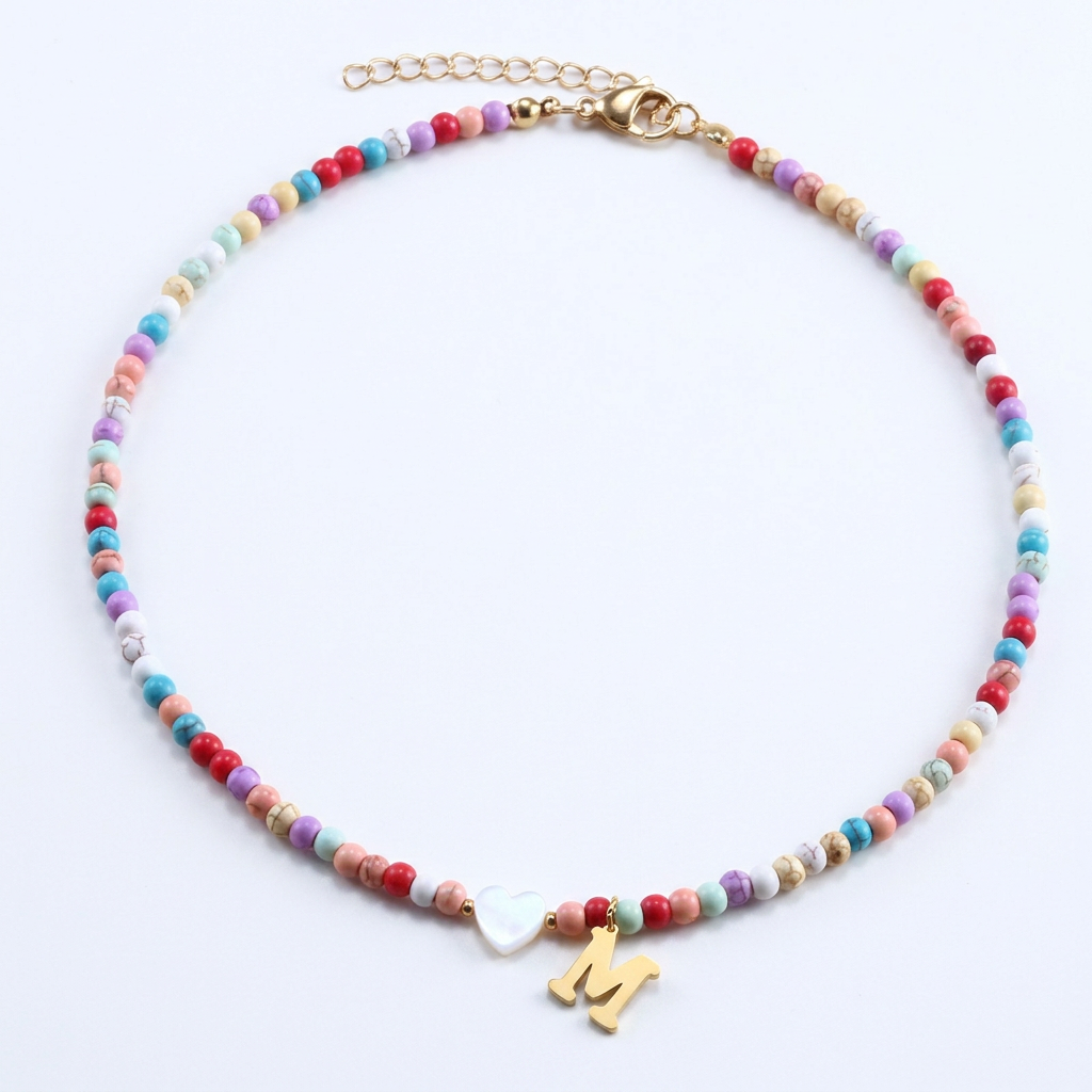 Beaded Initial Necklace