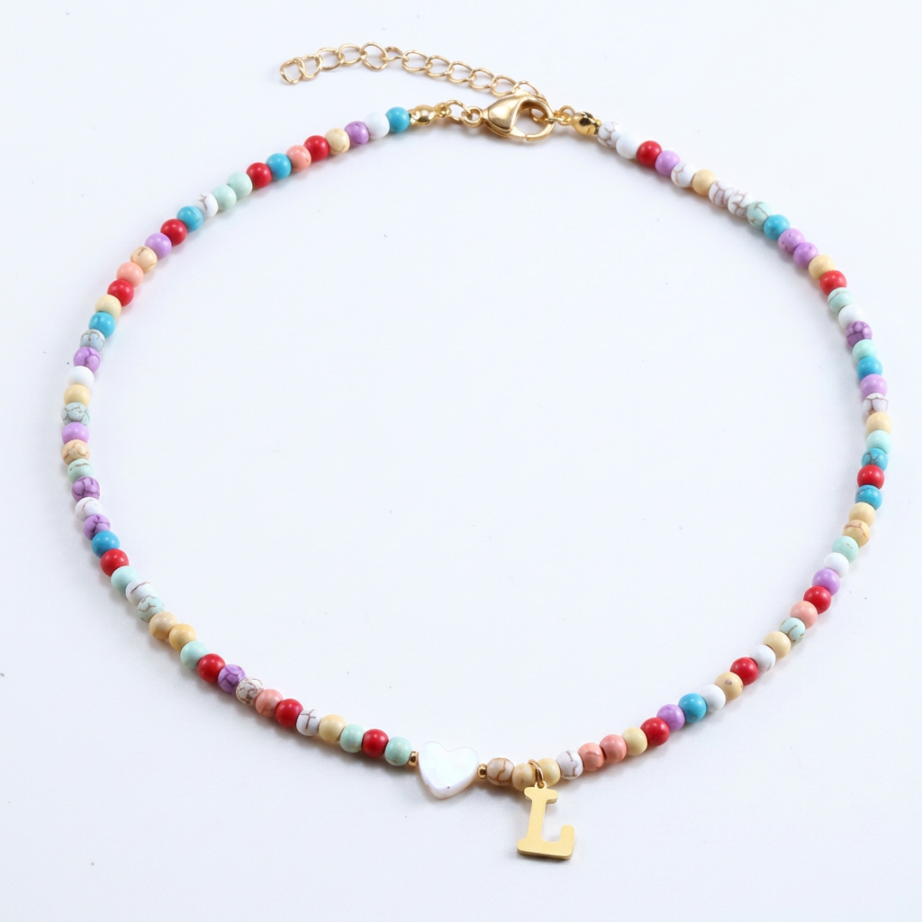Beaded Initial Necklace