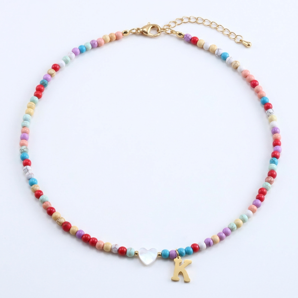 Beaded Initial Necklace
