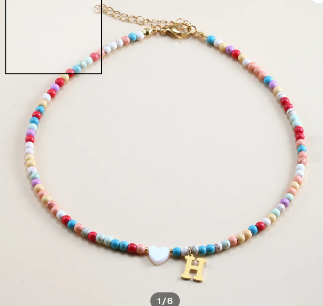 Beaded Initial Necklace