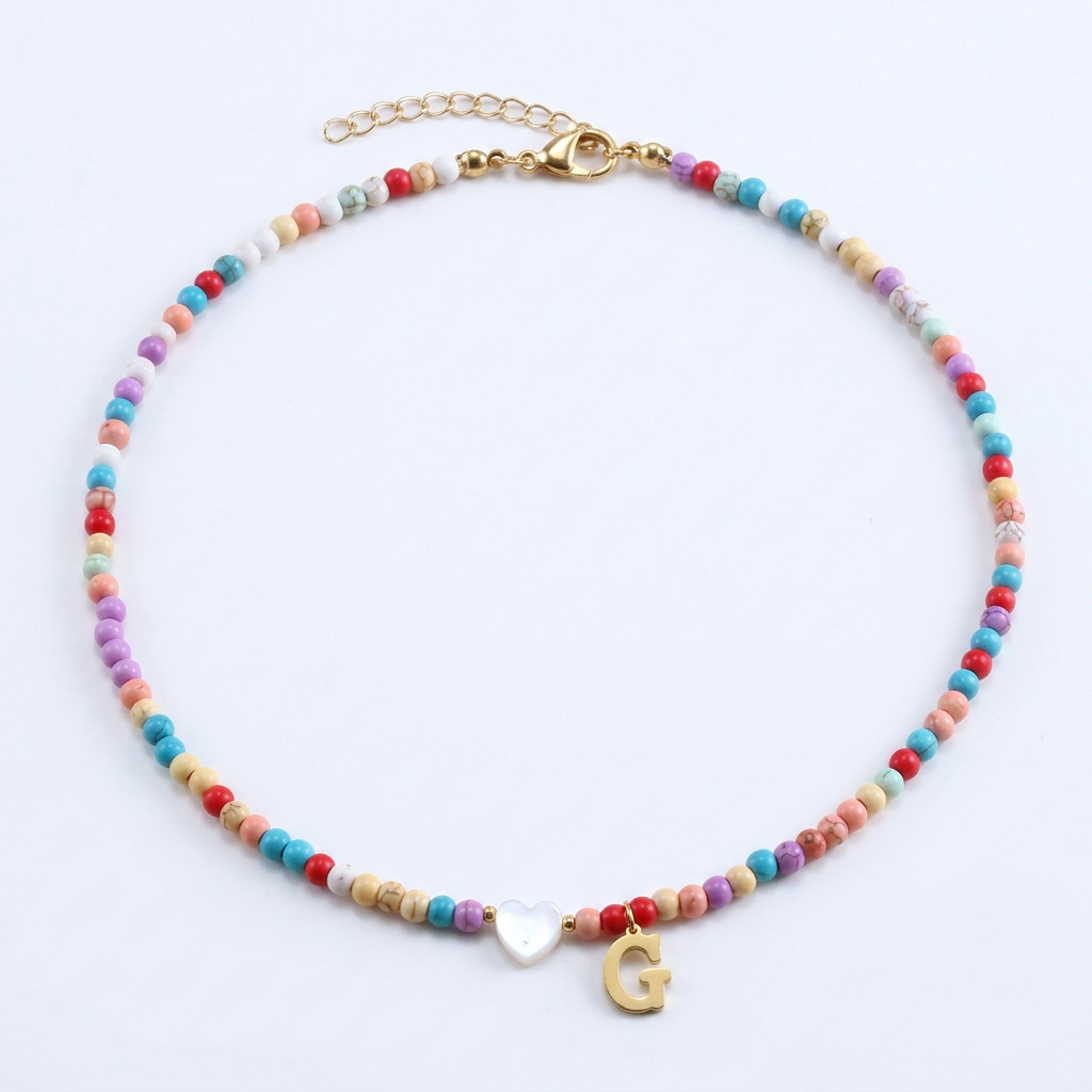 Beaded Initial Necklace
